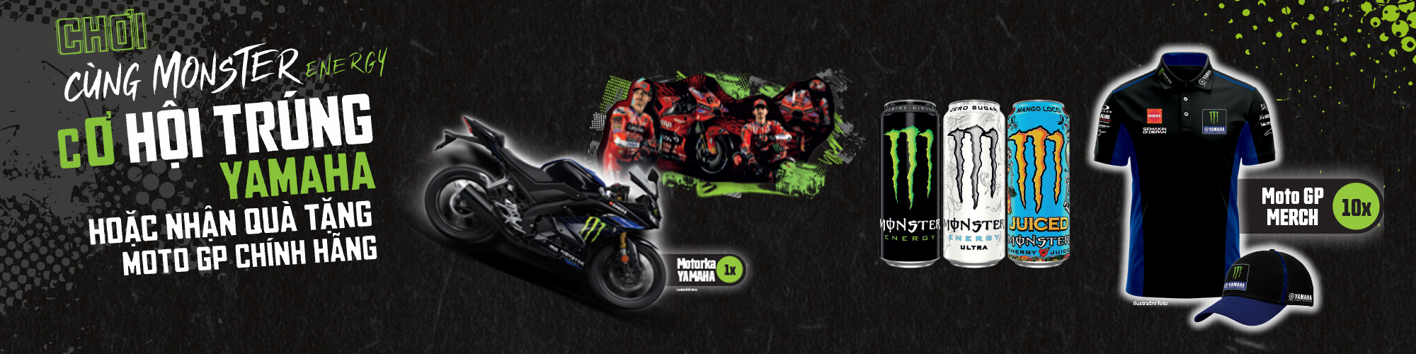 Trúng YAMAHA hoặc quà tặng MOTO GP chính hãng với Monster!