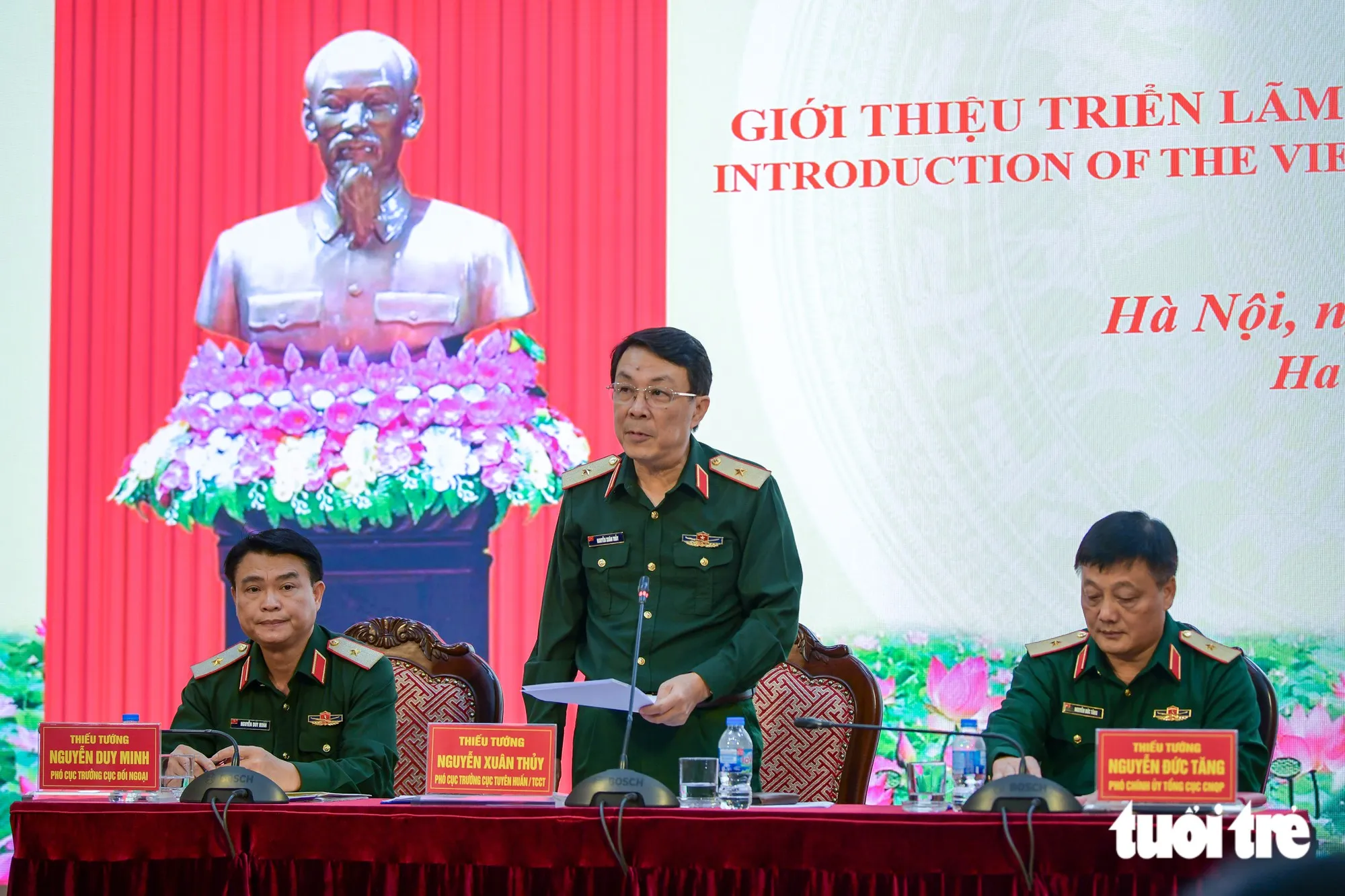 Quang cảnh họp báo giới thiệu Triển lãm Quốc phòng quốc tế Việt Nam 2026 - Ảnh: NAM TRẦN