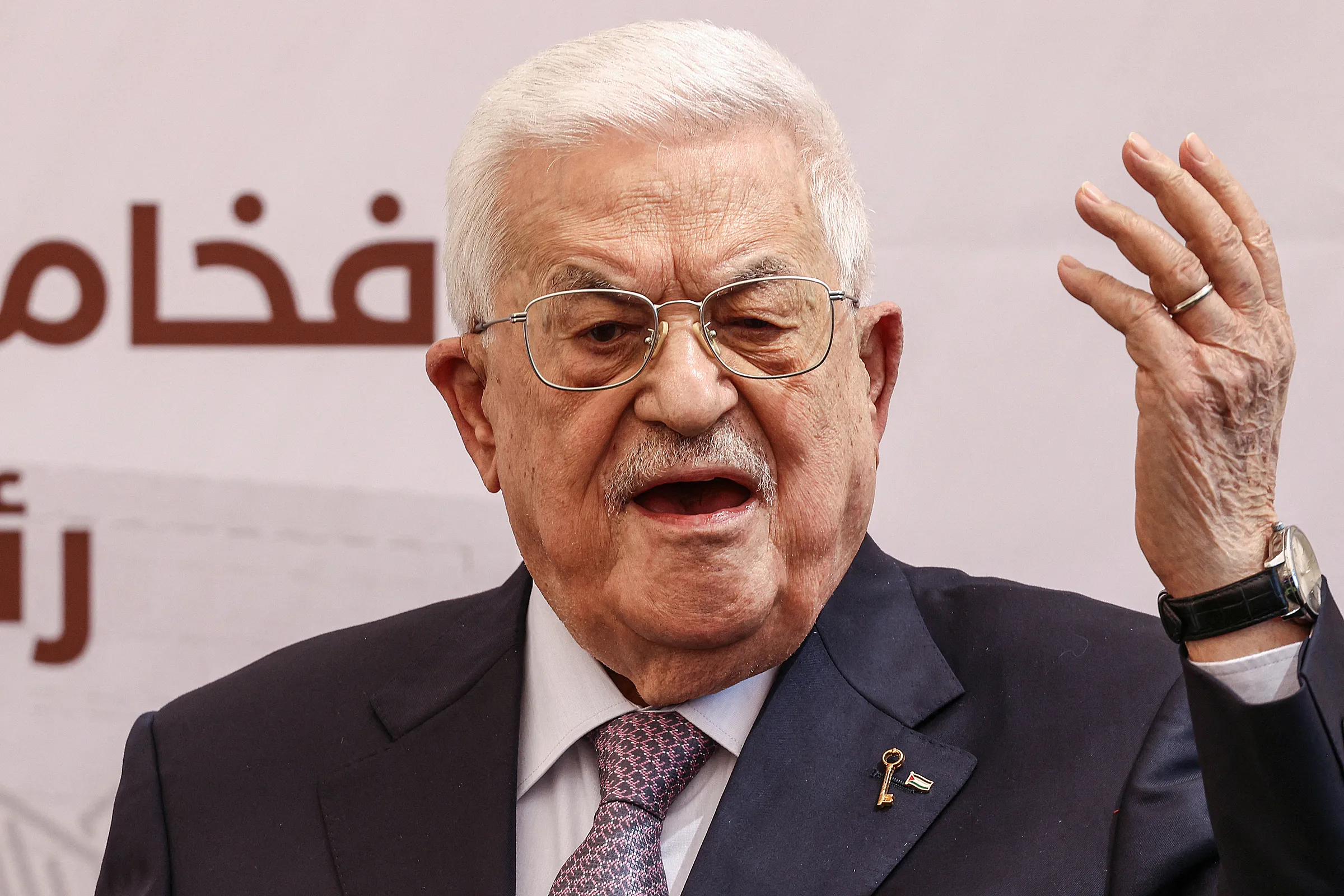 Tổng thống Palestine Mahmoud Abbas phát biểu tại một sự kiện ở thành phố Ramallah, Bờ Tây ngày 9/9.