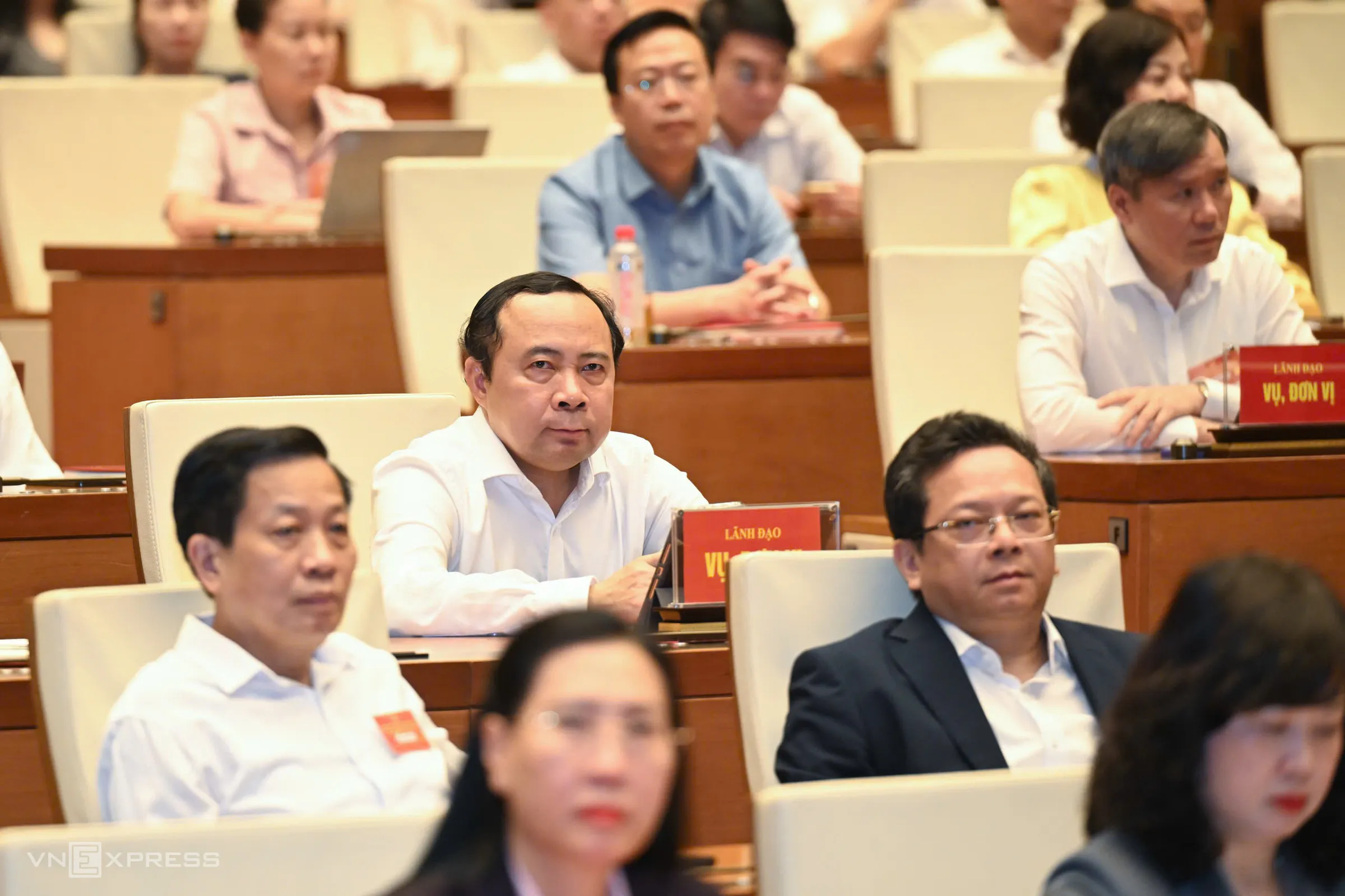 Bộ trưởng Khoa học và Công nghệ Vũ Hải Quân và đại biểu dự Hội nghị toàn quốc quán triệt và triển khai Nghị quyết Hội nghị Trung ương 4 khóa 14, sáng 16/10.