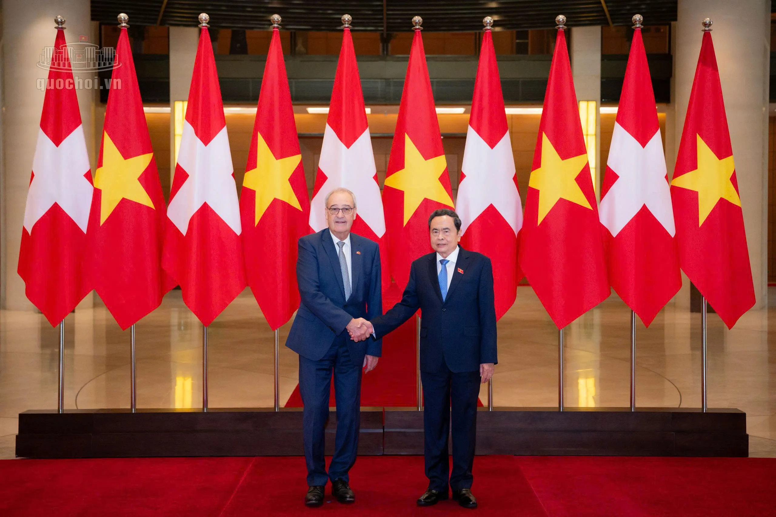 Chủ tịch Quốc hội Trần Thanh Mẫn hội kiến Tổng thống Thụy Sĩ Guy Parmelin - Ảnh: Quochoi.vn