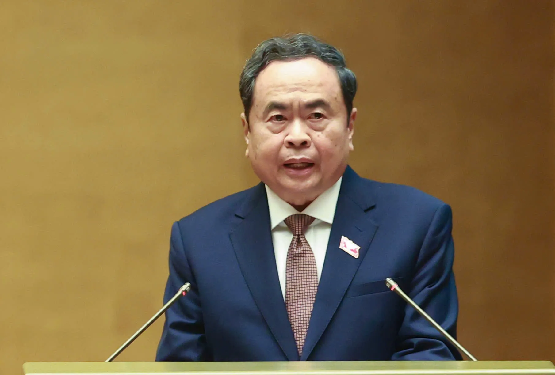 Chủ tịch Quốc hội Trần Thanh Mẫn phát biểu - Ảnh: NGUYỄN KHÁNH