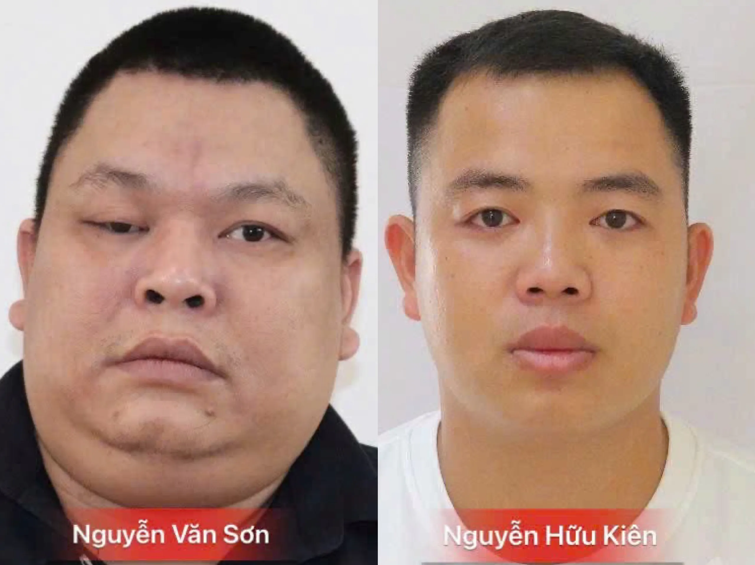 Nghi phạm Nguyễn Văn Sơn và Nguyễn Hữu Kiên - Ảnh: Công an cung cấp