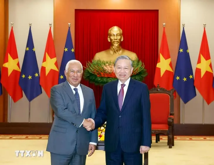 Tổng Bí thư, Chủ tịch nước Tô Lâm tiếp Chủ tịch Hội đồng châu Âu António Costa hồi tháng 1, nhân dịp ông Costa đến thăm chính thức Việt Nam - Ảnh: TTXVN
