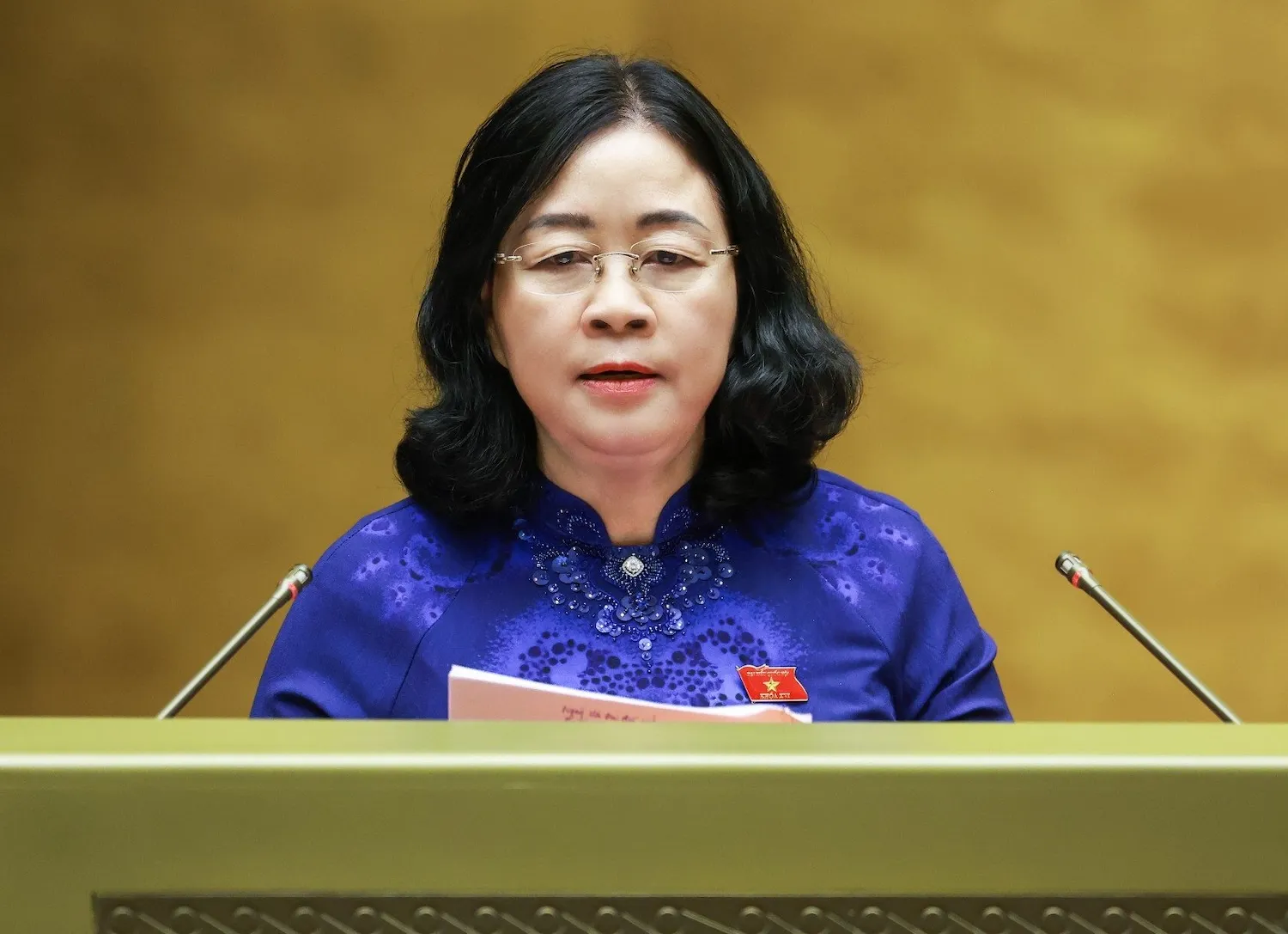Chủ tịch Ủy ban Trung ương MTTQ Việt Nam Bùi Thị Minh Hoài - Ảnh: Q. VINH