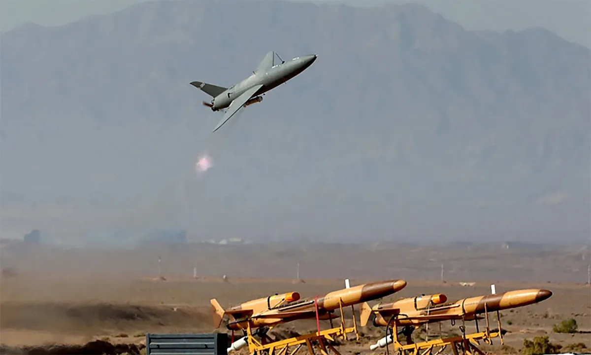 UAV Arash rời bệ phóng trong diễn tập của quân đội Iran vào tháng 8/2022.