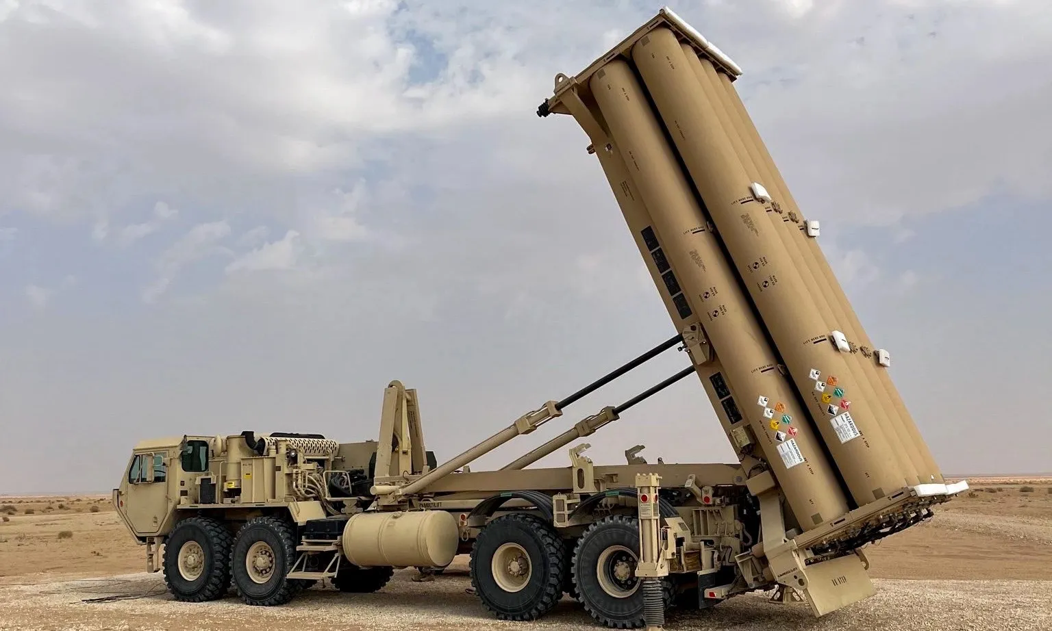Bệ phóng của tổ hợp THAAD tại Trung Đông hồi tháng 1/2024.