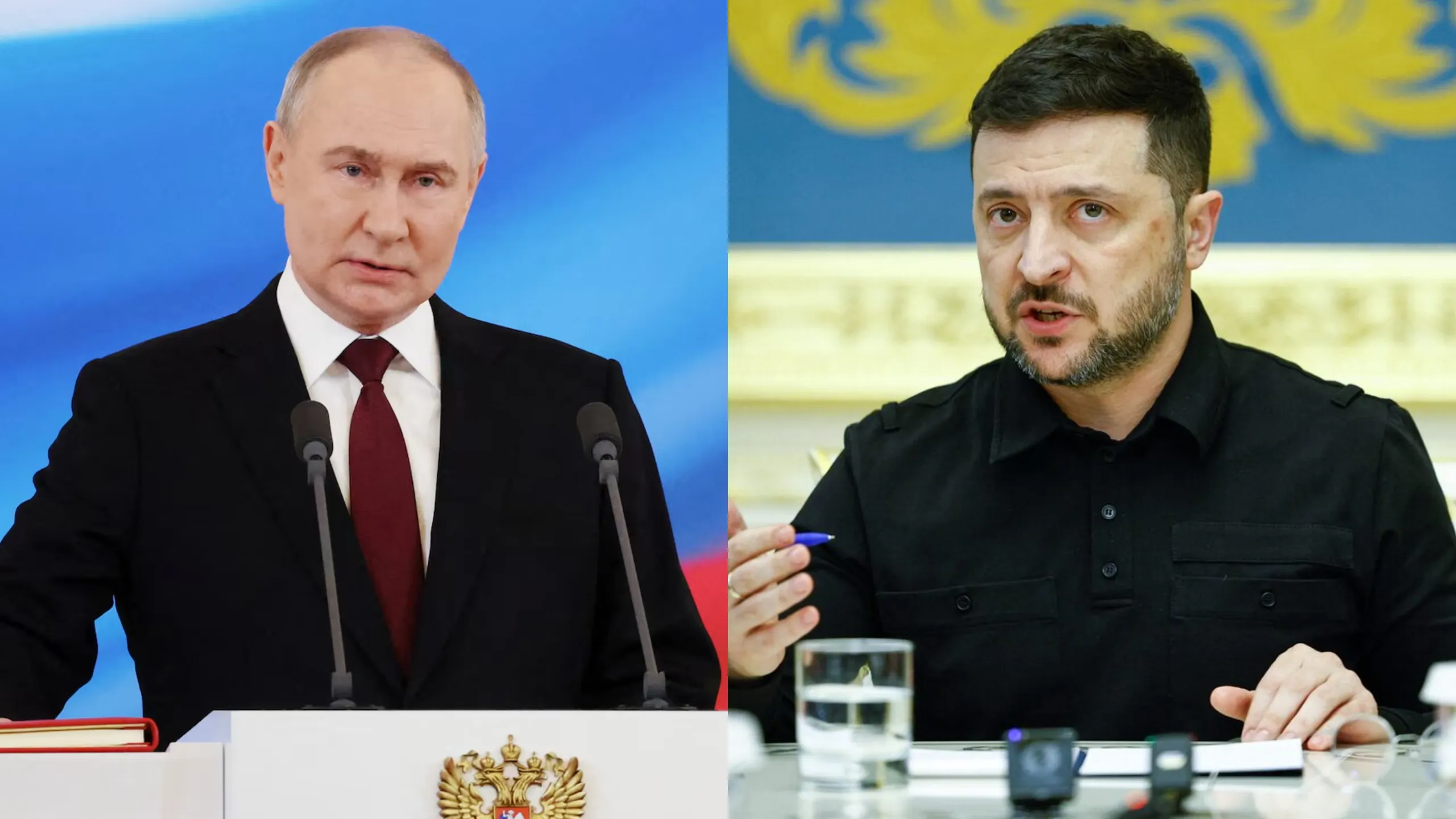 Tổng thống Nga Vladimir Putin và Tổng thống Ukraine Volodymyr Zelensky - Ảnh: REUTERS