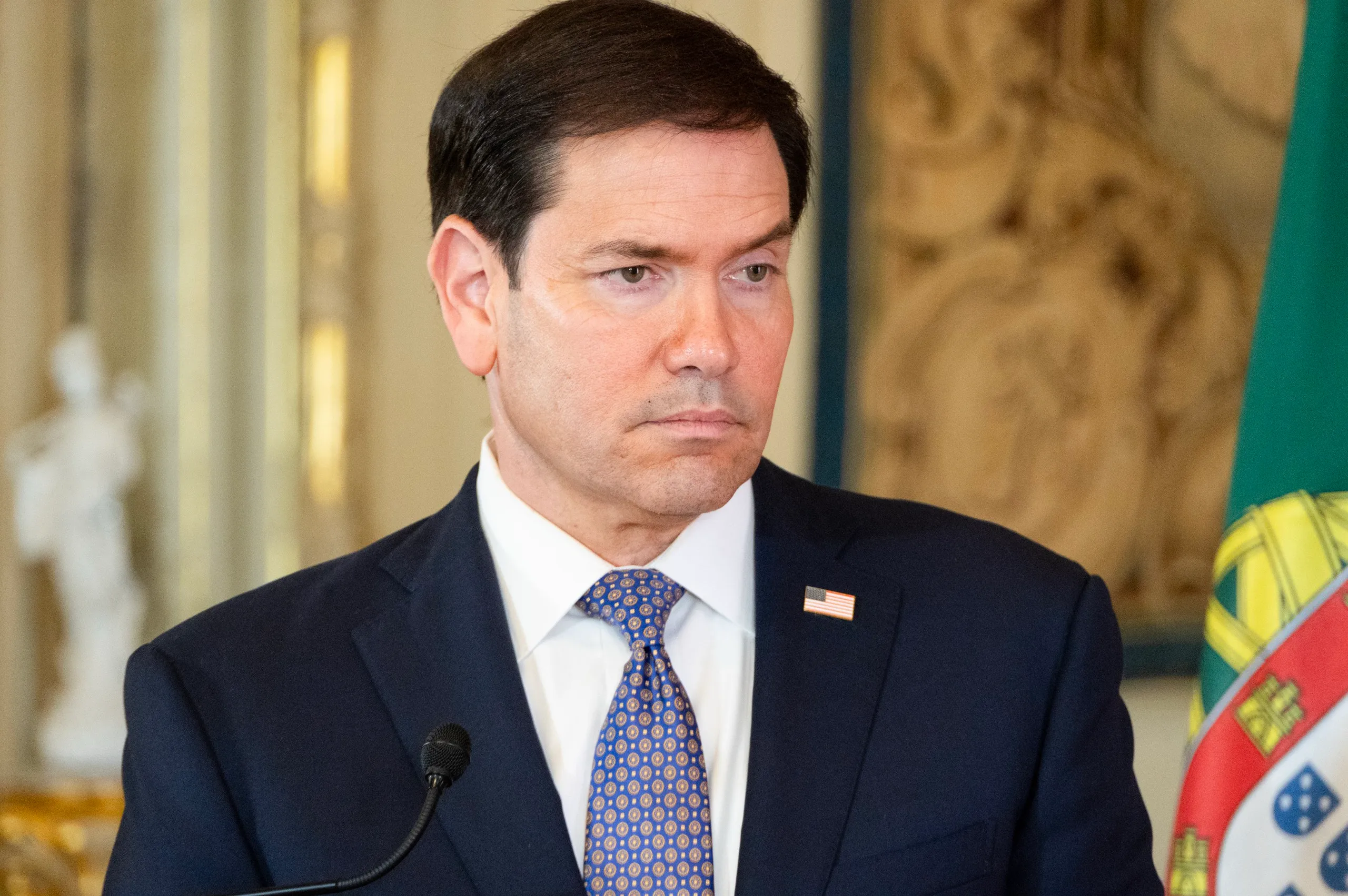 Ngoại trưởng Mỹ Marco Rubio dự cuộc họp báo chung với người đồng cấp Bồ Đào Nha Paulo Rangel tại Lisbon, Bồ Đào Nha ngày 8-10-2026 - Ảnh: REUTERS