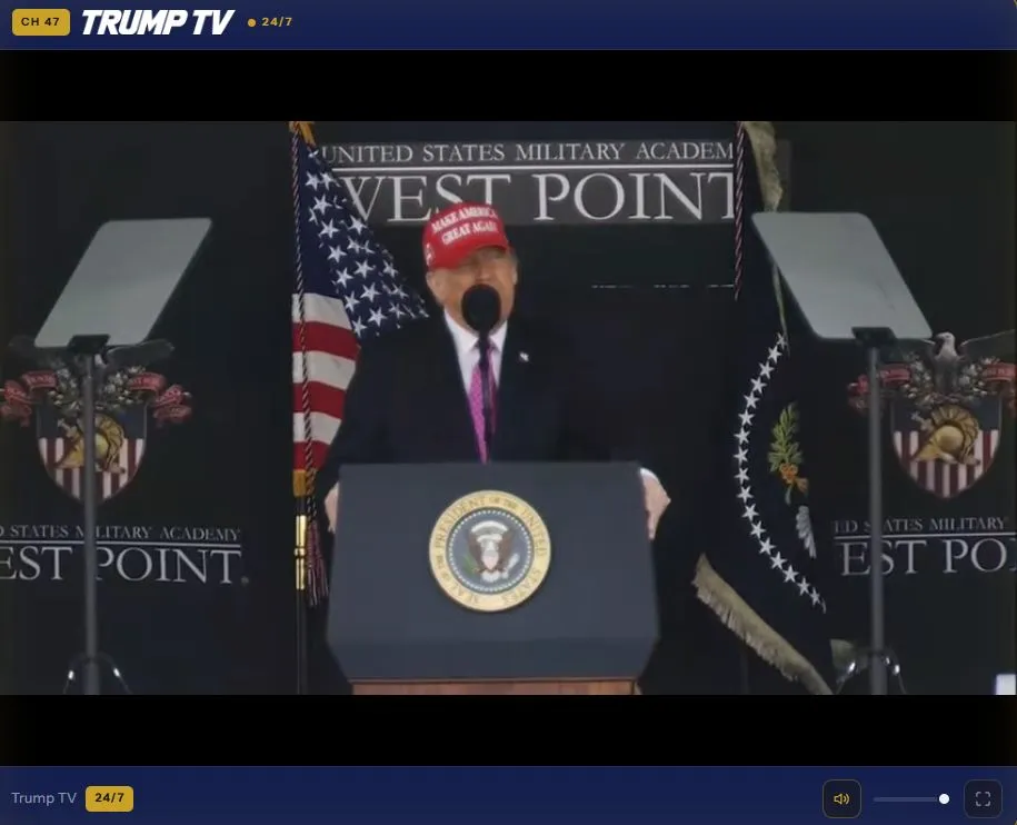 Kênh Trump TV phát sóng liên tục 24/24 giờ - Ảnh chụp màn hình/Whitehouse.gov