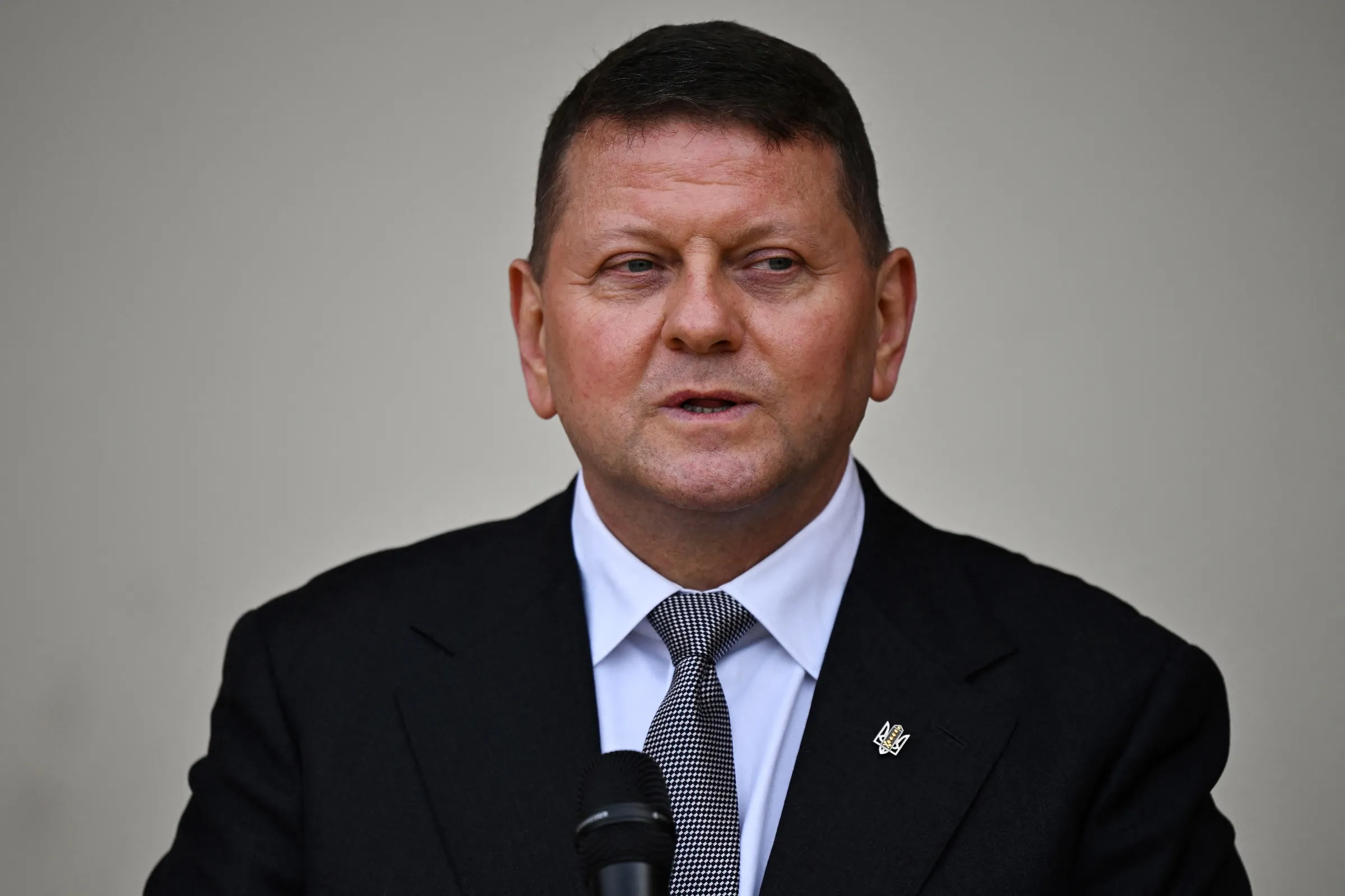 Đại sứ Ukraine tại Anh Valerii Zaluzhnyi phát biểu tại một sự kiện ở làng Headcorn, gần thị trấn Ashford, miền nam Anh, hồi tháng 3/2025.