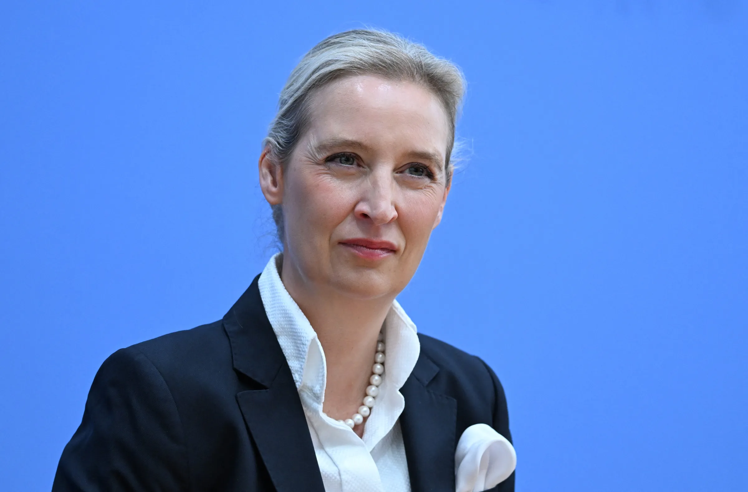 Lãnh đạo đảng cực hữu Đức AfD Alice Weidel tham dự họp báo tại Berlin ngày 21/9.