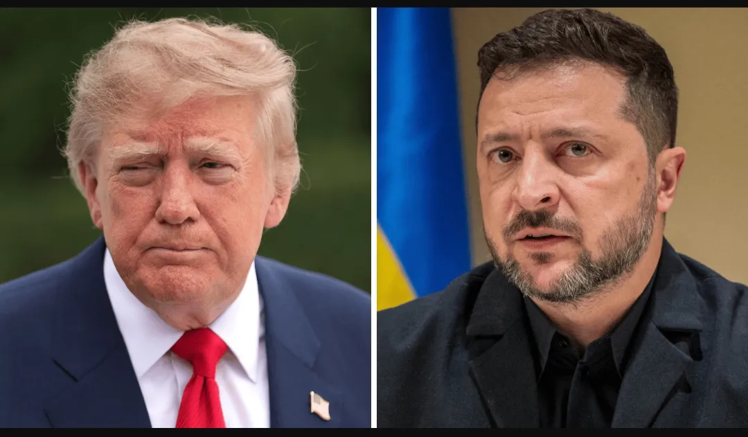 Tổng thống Mỹ Donald Trump (trái) và Tổng thống Ukraine Volodymyr Zelensky - Ảnh: THE HILL