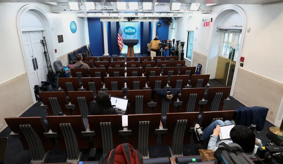 Phòng họp báo James S. Brady tại Nhà Trắng - Ảnh: REUTERS