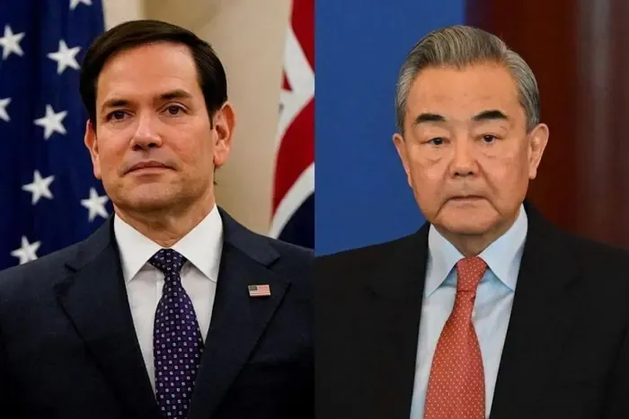Ngoại trưởng Mỹ Marco Rubio (trái) và Ngoại trưởng Trung Quốc Vương Nghị - Ảnh: REUTERS, AFP