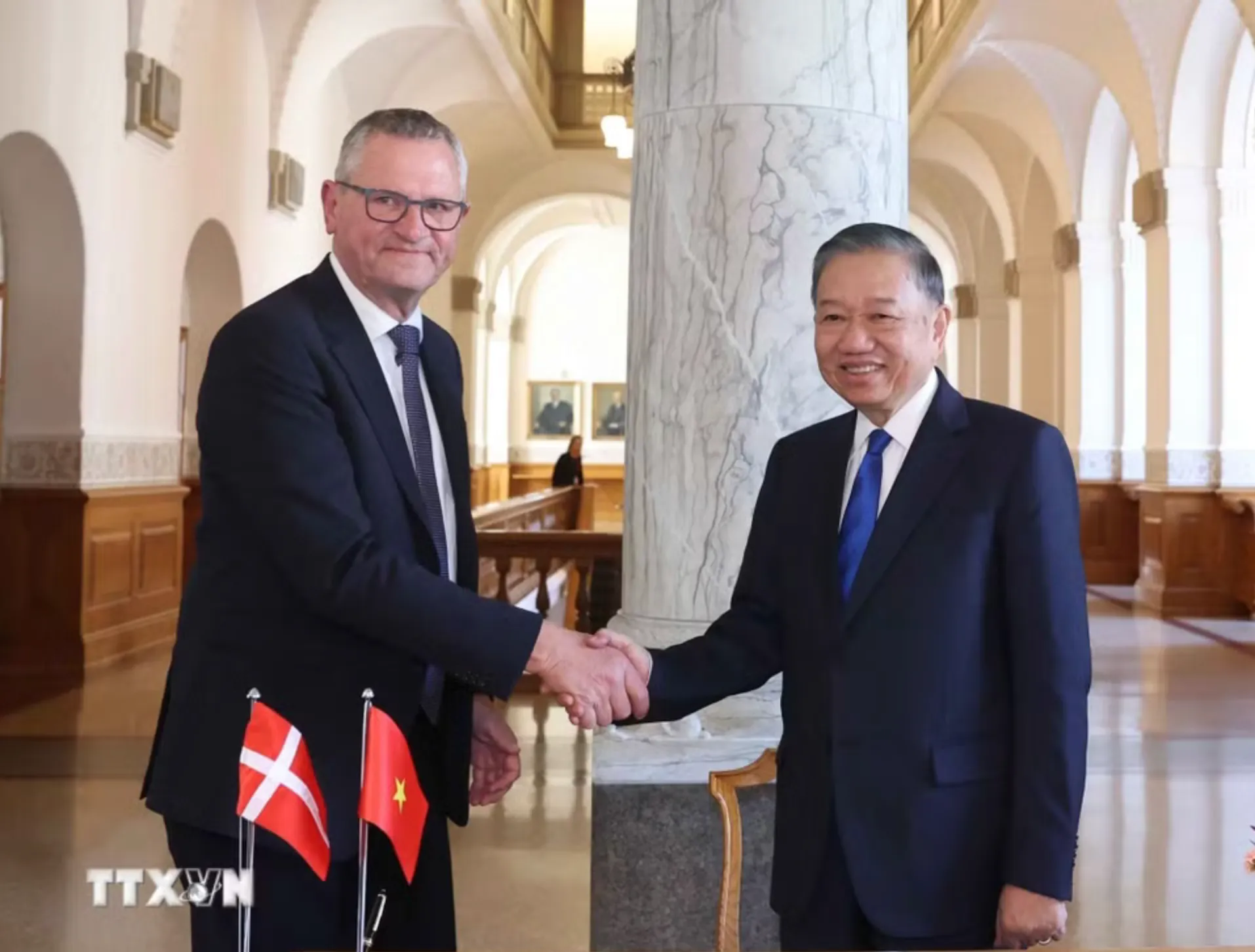 Tổng Bí thư, Chủ tịch nước Tô Lâm hội kiến Chủ tịch Quốc hội Đan Mạch Henrik Frandsen - Ảnh: TTXVN