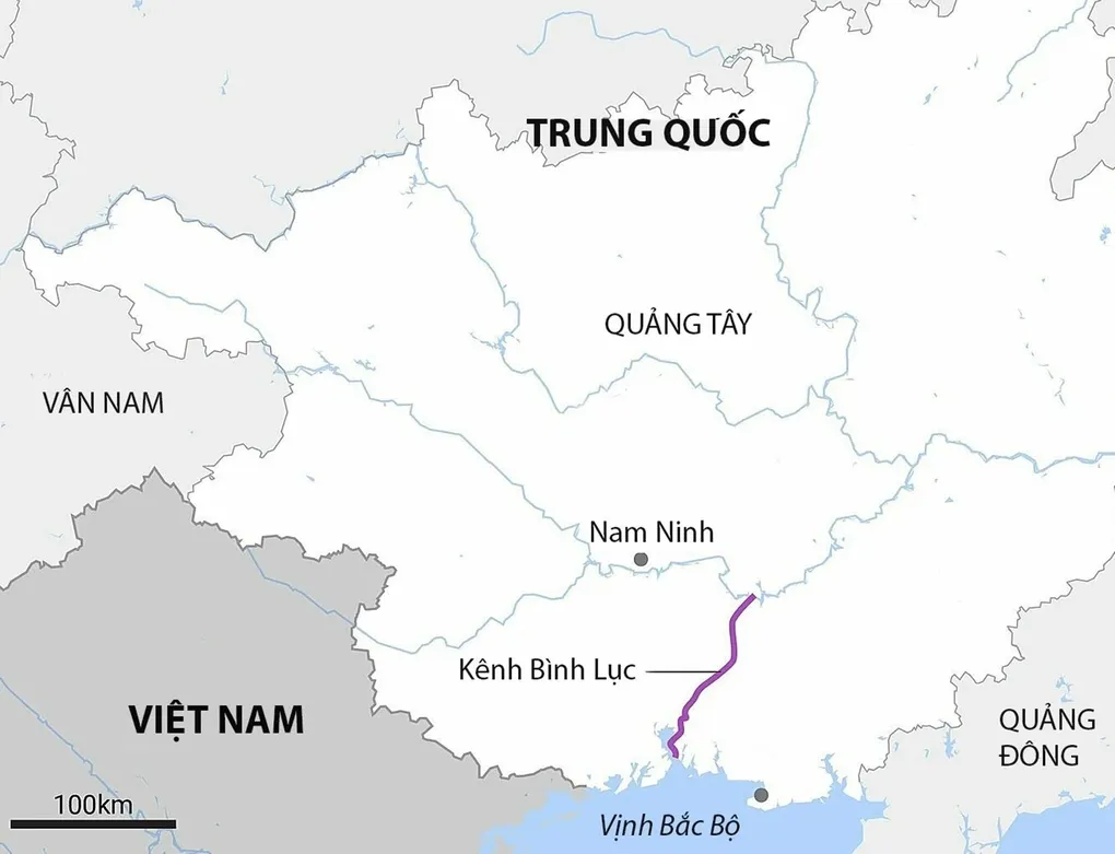 Vị trí kênh đào Bình Lục.