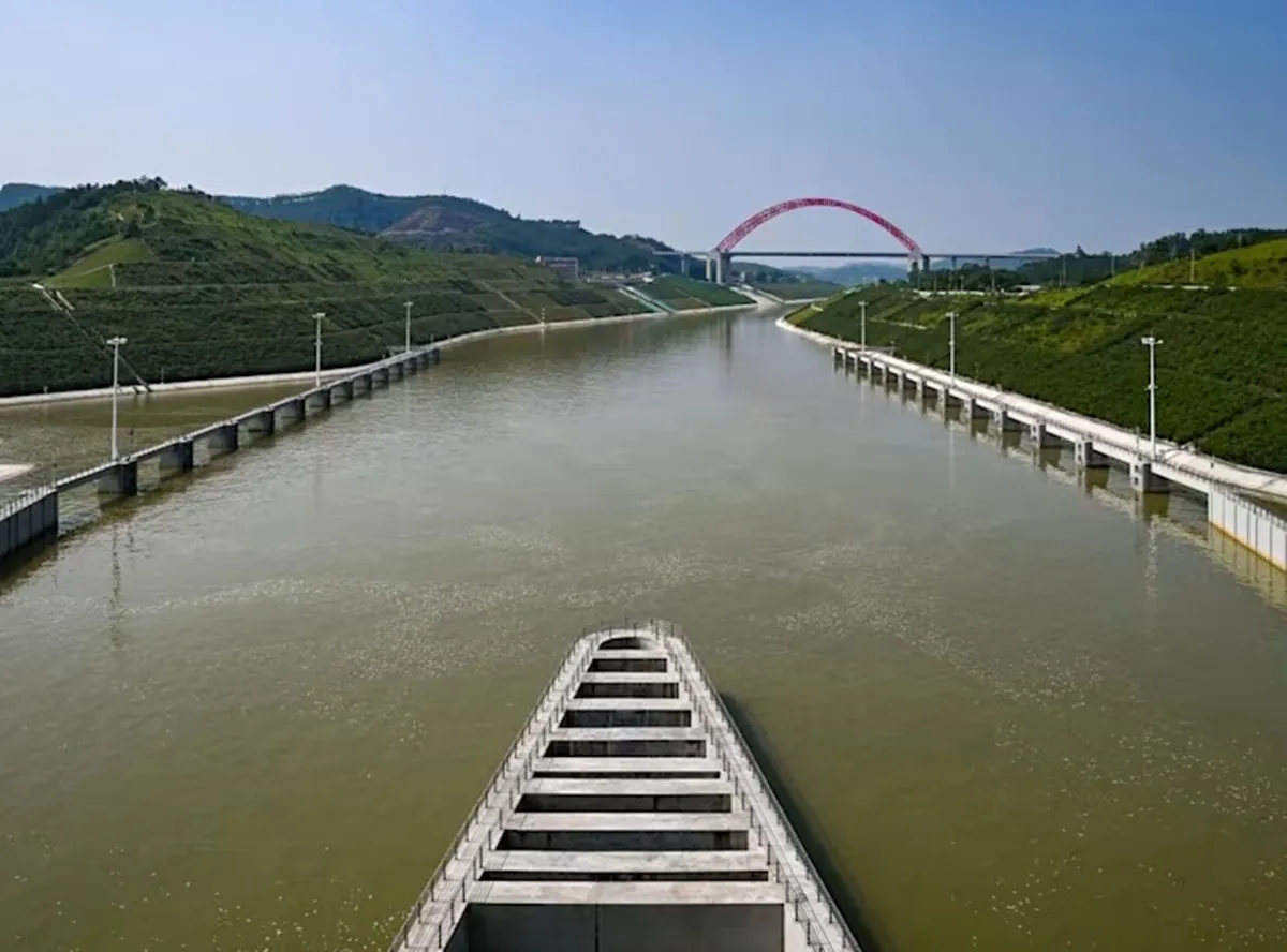 Khu vực cụm âu tàu Mã Đảo thuộc kênh đào Bình Lục tại thành phố Khâm Châu hôm 19/9.