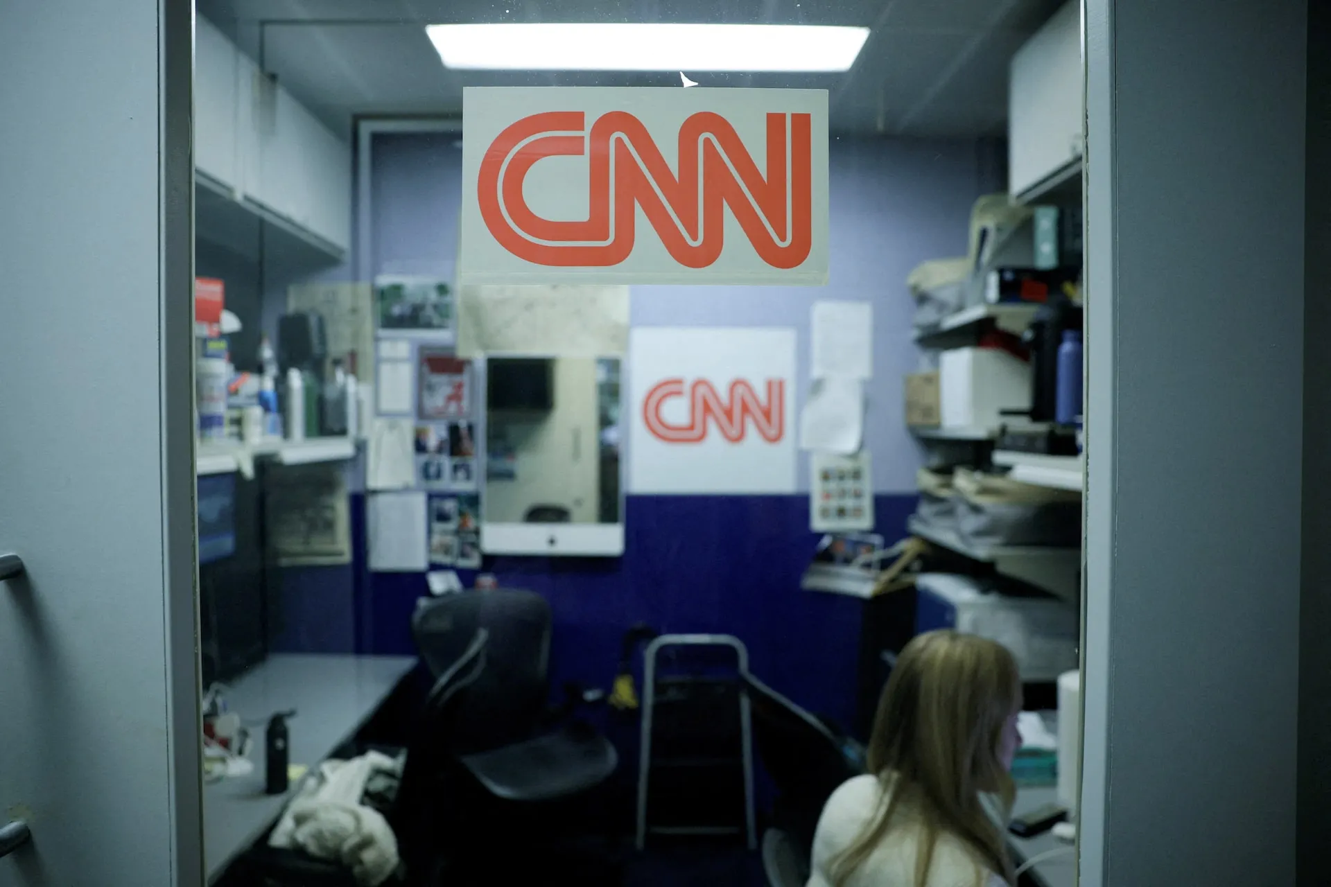 Quầy tác nghiệp của phóng viên CNN tại Nhà Trắng - Ảnh: REUTERS