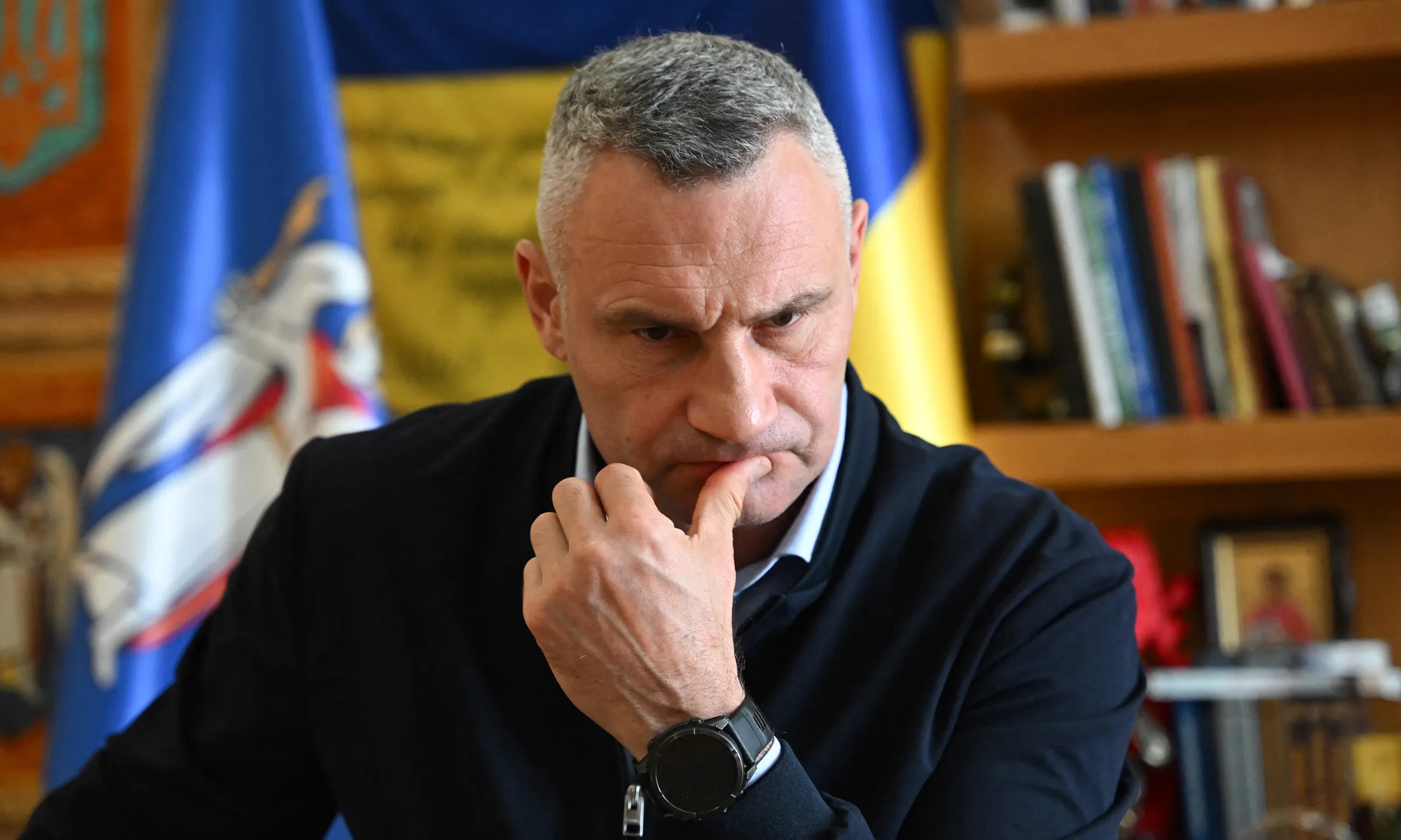 Thị trưởng Klitschko trong cuộc phỏng vấn tại Kiev hôm 8/10.