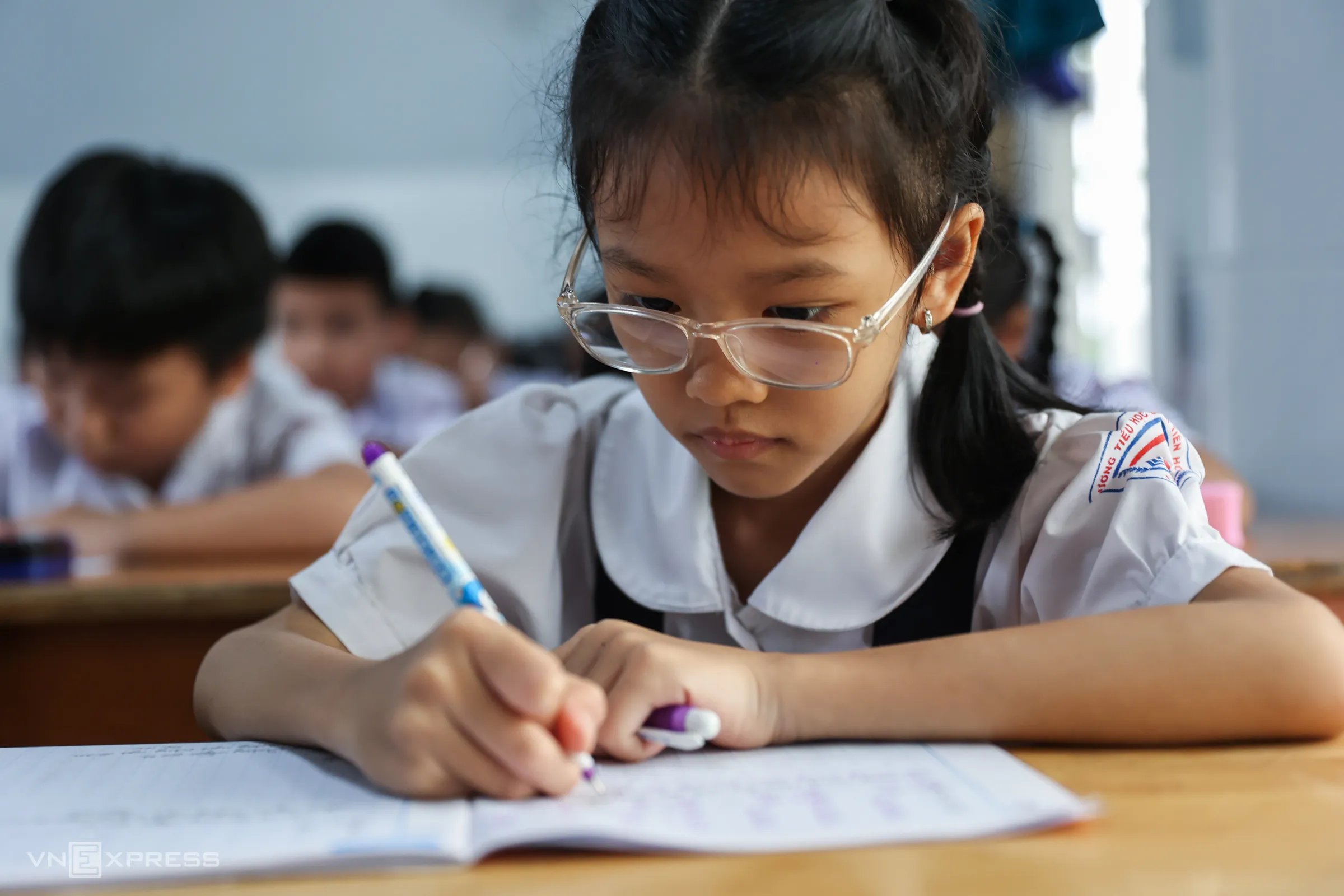 Học sinh trường tiểu học Đinh Tiên Hoàng tại TP HCM, tháng 9/2023.