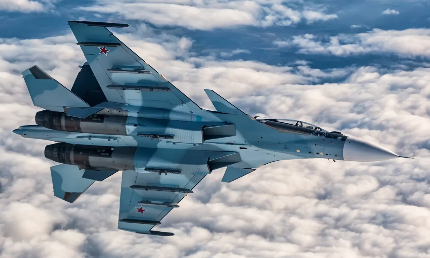 Tiêm kích Su-30SM Nga bay huấn luyện hồi năm 2020.