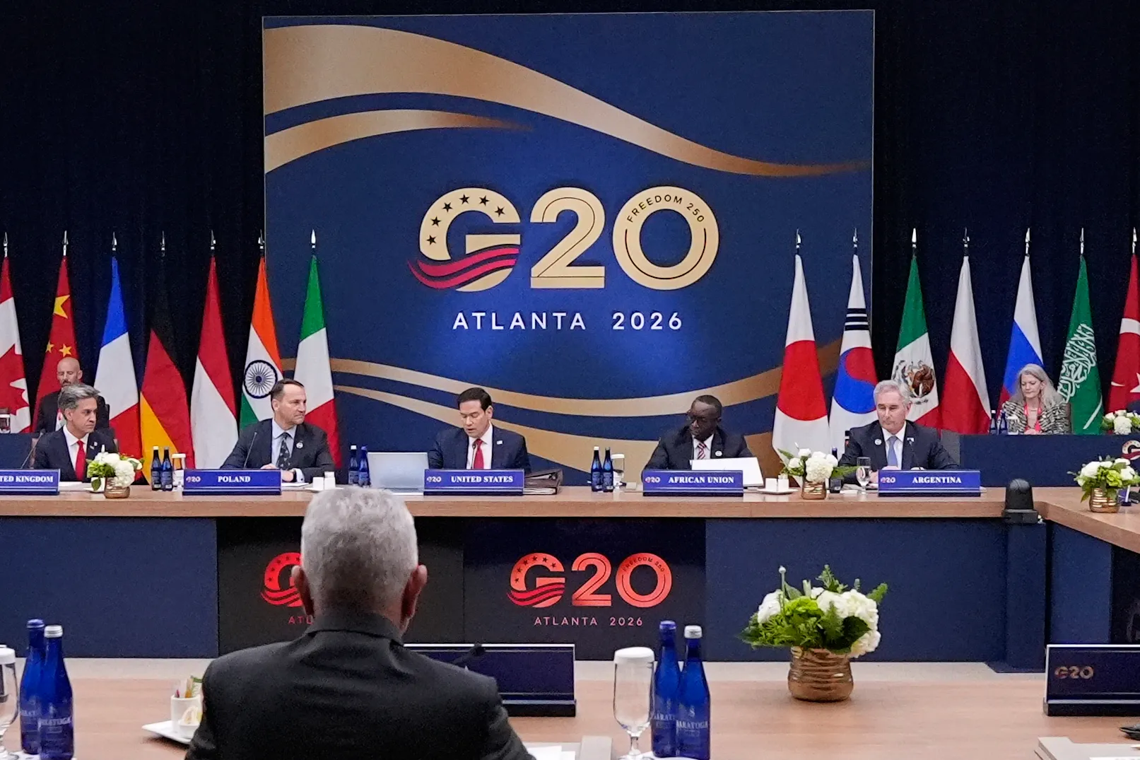 Phiên họp toàn thể khai mạc Hội nghị Bộ trưởng Ngoại giao G20 tại thành phố Atlanta, Mỹ ngày 30-10 - Ảnh: AP