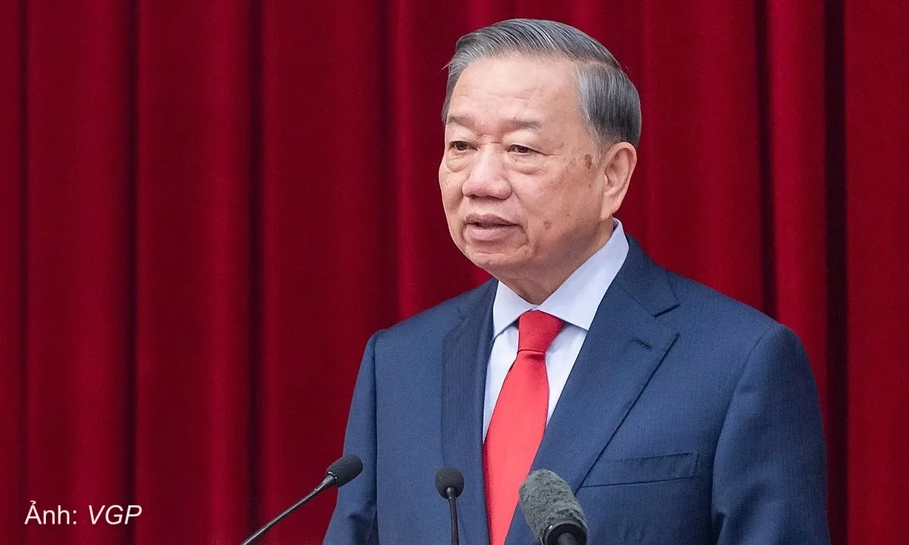 Tổng Bí thư, Chủ tịch nước Tô Lâm phát biểu khai mạc Hội nghị Trung ương 4 khóa 14, sáng 5/10.