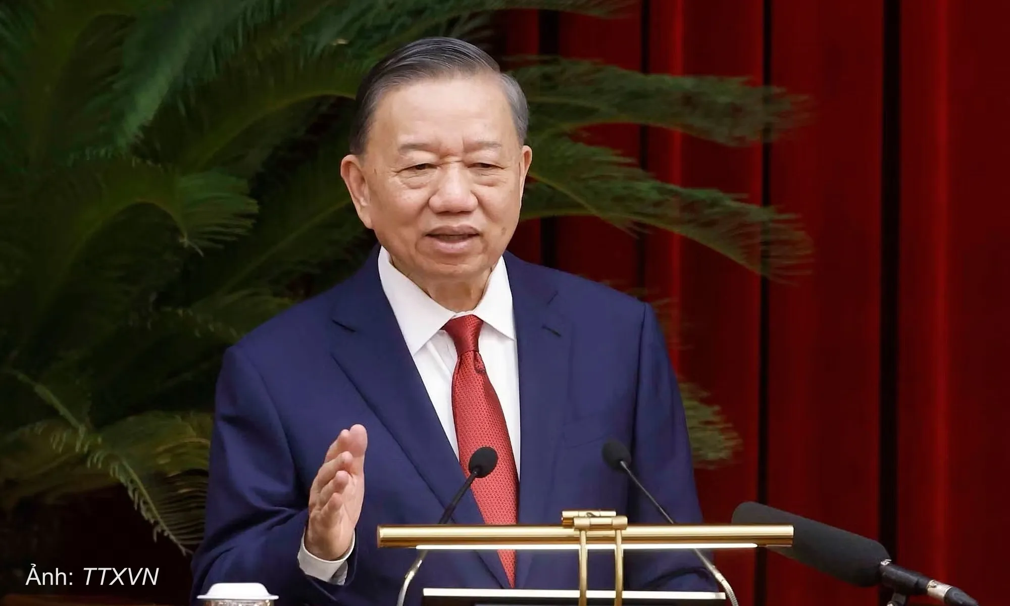 Tổng Bí thư, Chủ tịch nước Tô Lâm phát biểu bế mạc Hội nghị Trung ương 4 khóa 14, chiều 8/10.