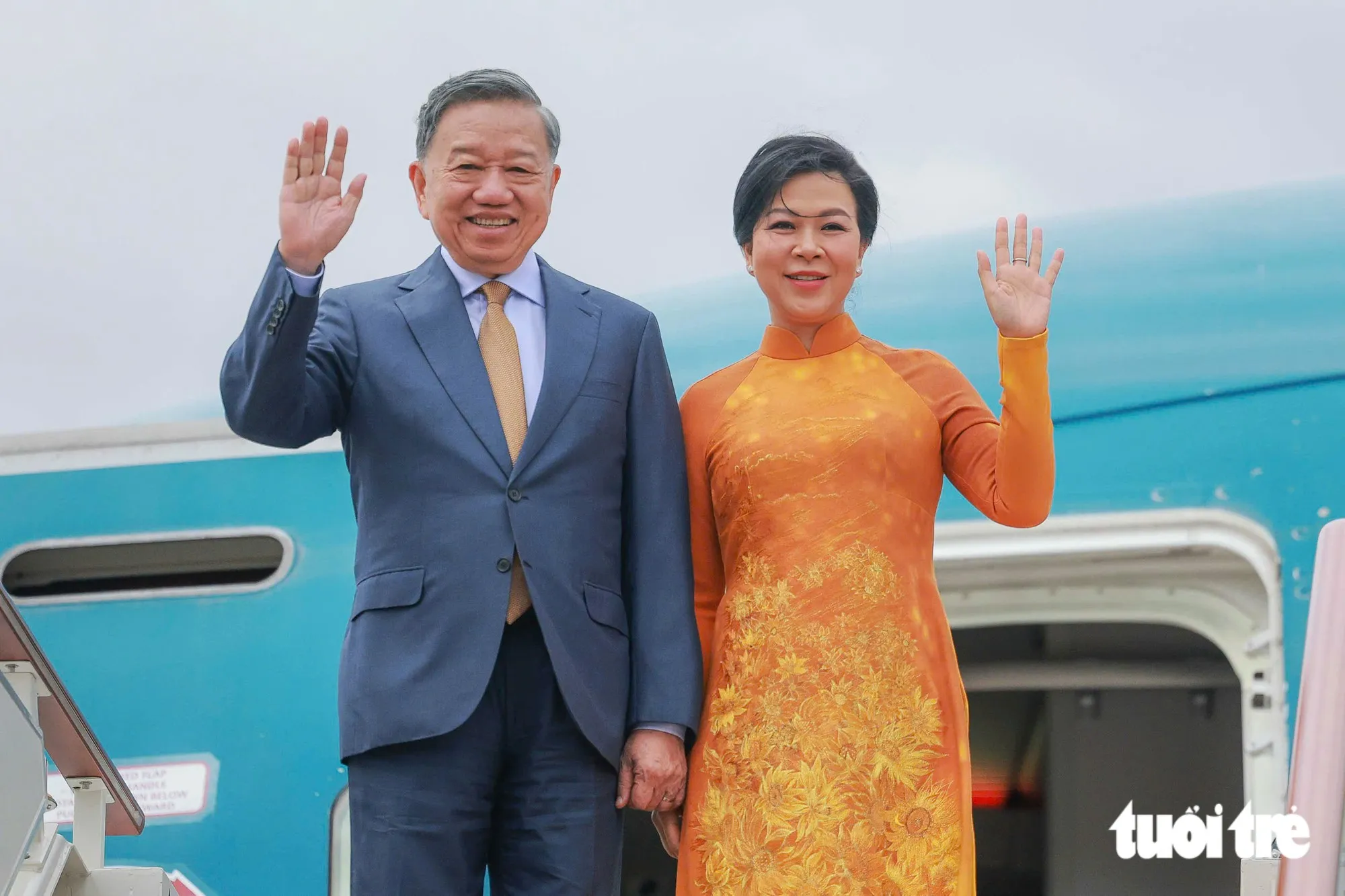 Tổng Bí thư, Chủ tịch nước Tô Lâm và Phu nhân trong một chuyến công du nước ngoài - Ảnh: NGUYỄN KHÁNH