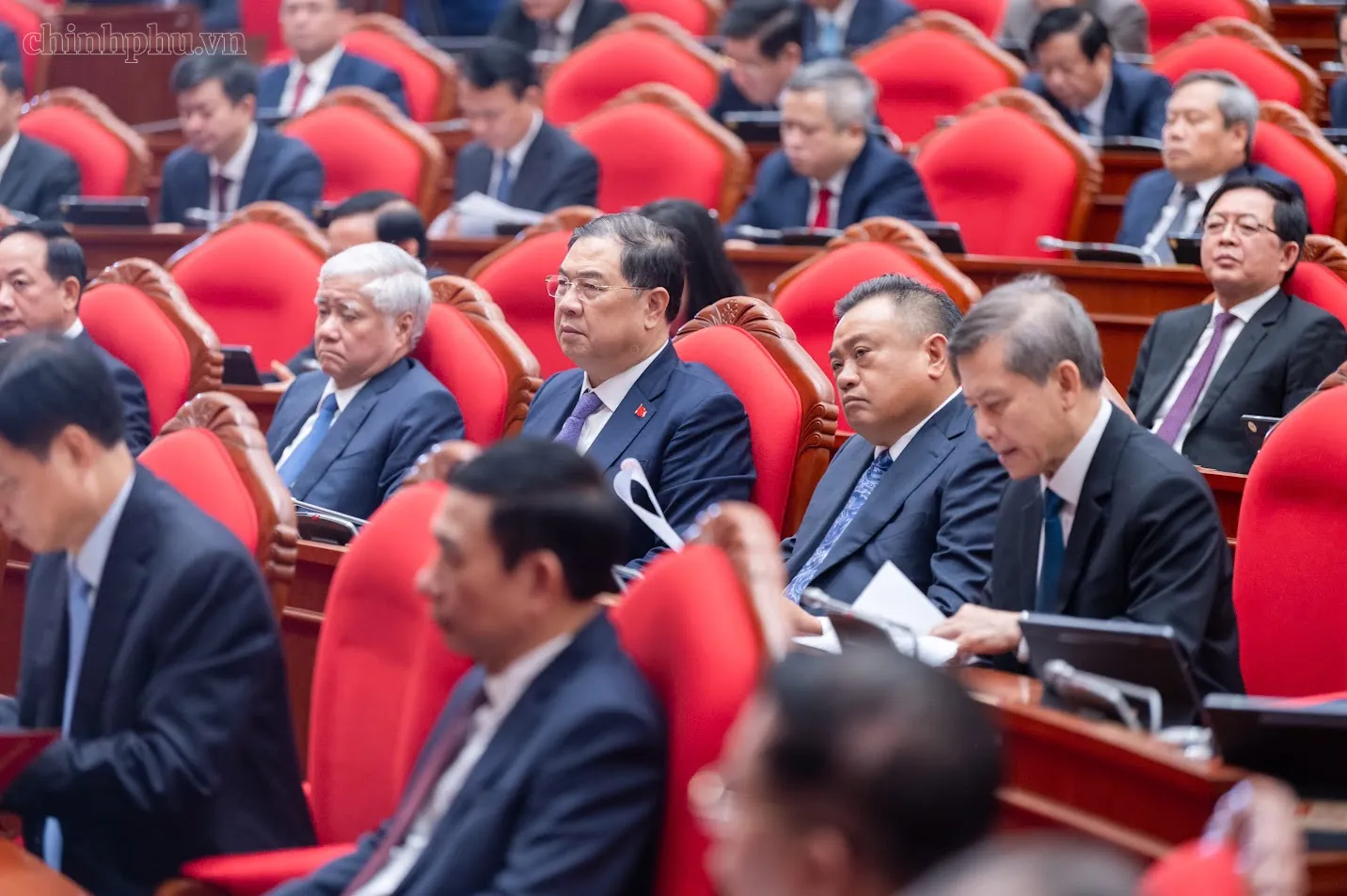 Đại biểu dự phiên khai mạc Hội nghị Trung ương 4 khóa 14, sáng 5/10.