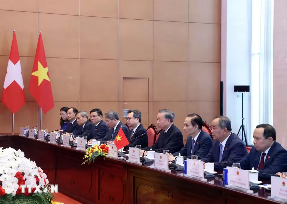 Tổng Bí thư, Chủ tịch nước Tô Lâm phát biểu tại hội đàm - Ảnh: TTXVN