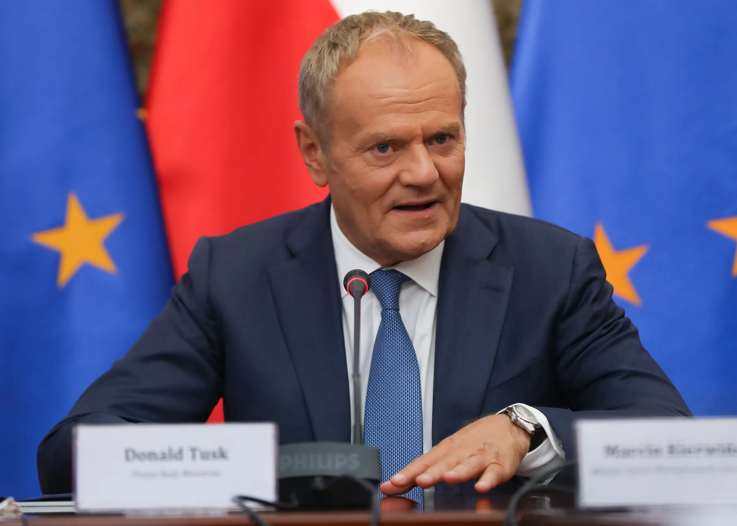 Thủ tướng Donald Tusk tại Warsaw ngày 12/10.