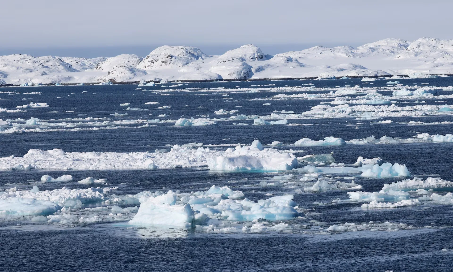 Cảnh băng trôi nổi trên vịnh hẹp ở Nuuk, Greenland - Ảnh: REUTERS