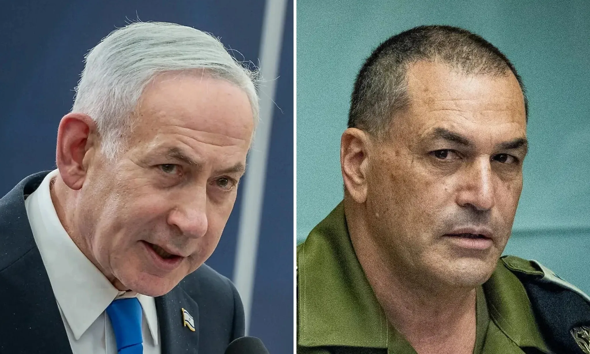Thủ tướng Netanyahu (trái) và tướng Eyal Zamir.
