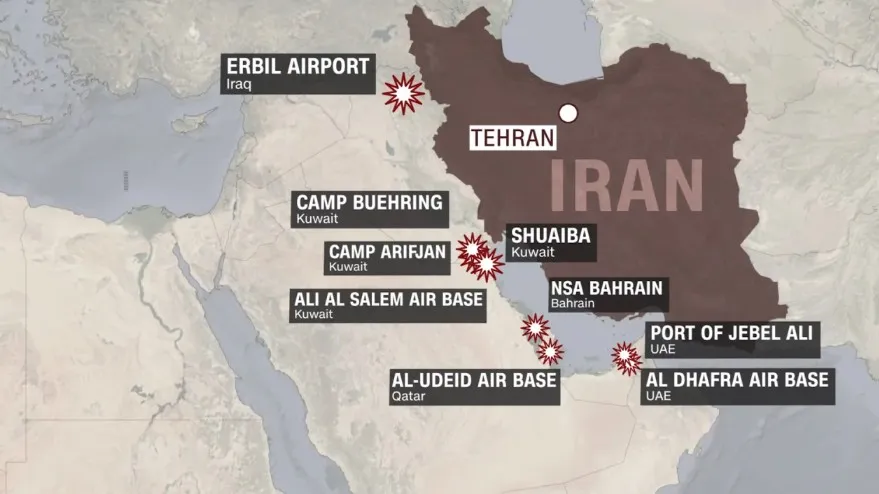Loạt căn cứ quân sự ở Trung Đông từng bị Iran tập kích.