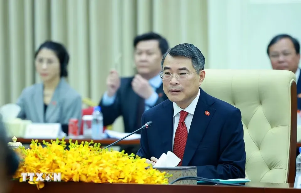 Thủ tướng Lê Minh Hưng phát biểu tại hội đàm - Ảnh: TTXVN