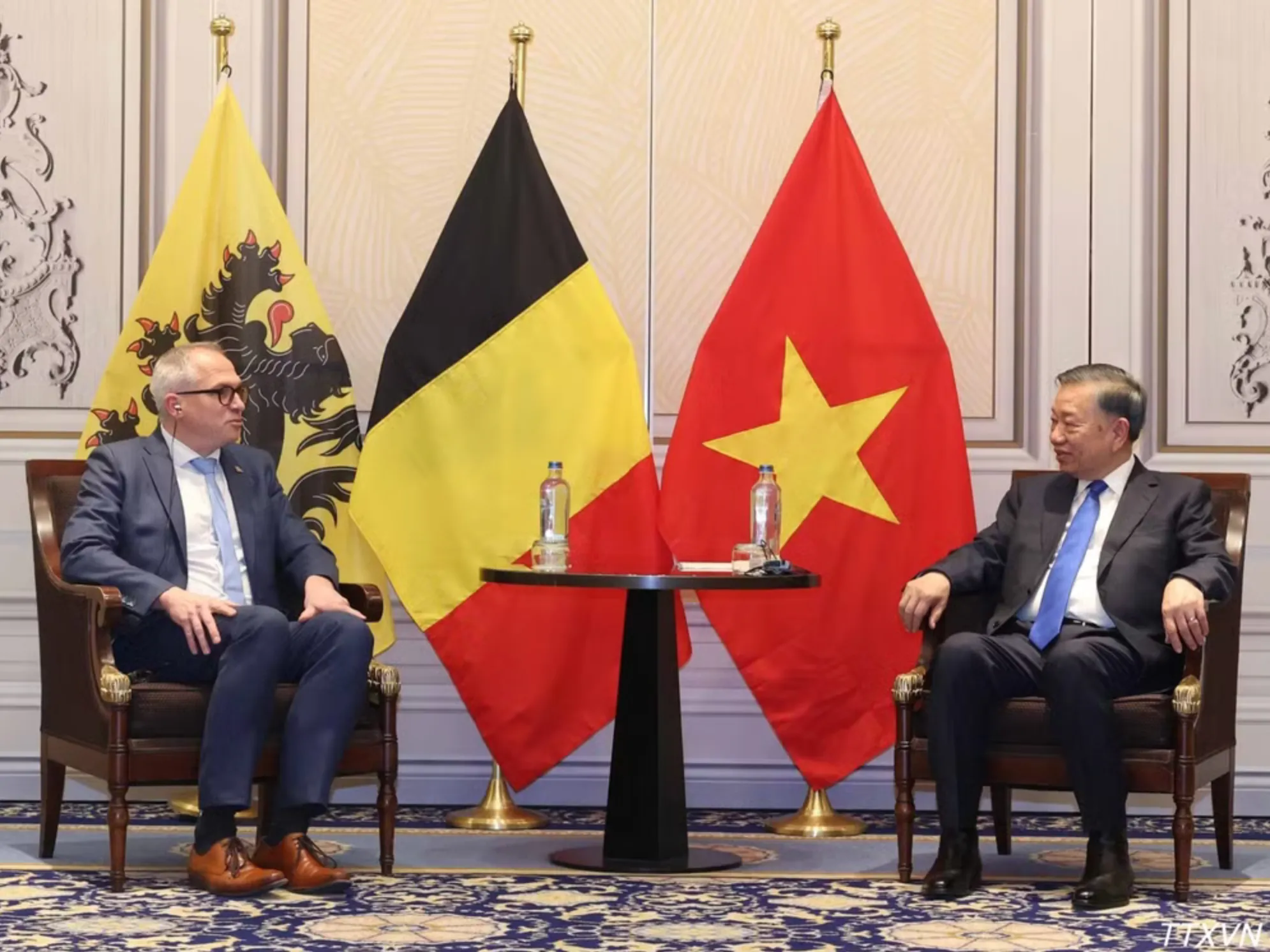 Tổng Bí thư, Chủ tịch nước Tô Lâm tiếp Bộ trưởng - Thủ hiến vùng Flanders Matthias Diependaele ngày 23-10 - Ảnh: TTXVN